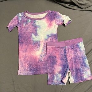 Little sleepies purple water color 2 piece short pjs